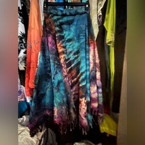 Super Duper cute tie-dye with pull over waist and dangle dots for XS